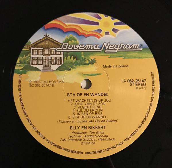 Elly and Rikkert Sta Op En Wandel : LP Label B